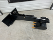 Landhonor hydraulic backhoe attachment, overhead view showing boom, cylinder and bucket