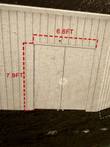 Dimension diagram: 25x28x15 enclosed metal workshop building, 6.6FT and 7.9FT marked