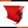 Raytree 72in block crusher, red hopper with bolted sizing bars, hydraulic drive motor and quick-couple hoses