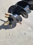 Auger bit head: black steel flighting with gold-plated bolt-on cutting teeth and pilot point