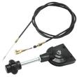 Black manual throttle cable about 8.2 ft long with black knob, geared control head and clevis end