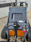Landhero LDH-T460 operator's side with vented black hood, twin joystick handles, LED work lights and hydraulic lines