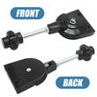 Black throttle control head with knob, shaft and geared plate, front and back views