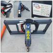 WIG auger drive detail set: drive unit on universal mount, quick couplers, ID plate reads model XN-LXZ01-18
