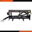 Arteer 3-point PTO hitch adapter, front view: lower hitch arms, PTO shaft, hydraulic valve block and coiled hoses