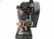 Compressor pump end: finned cylinder head, braided air line, pressure gauge, red ball valves and pressure switch