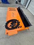 Arteer 74-inch rock rake attachment, top view with quick-attach pin and rake housing