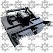 JCT 72-inch brush cutter deck, black, hydraulic motor box and quick-attach mounting plate, Chupp Industrial watermark