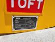 Nameplate: TOFT08R excavator rake, 470 kg, 20-30 ton carrier, 2025, below the red TOFT badge