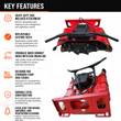 GIYI disc mulcher features: replaceable carbide teeth, quick-connect hoses with case drain, standard-flow skid steers