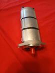 3-section hydraulic gear pump, aluminum body with two-bolt mounting flange and capped shaft