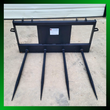 JCT four-spear hay bale spear, quick-attach frame and four forged tines, front view