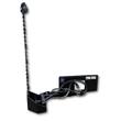 Wolverine sickle bar mower folded vertical: toothed cutter bar, pivot arm with hydraulic cylinder, quick-attach plate