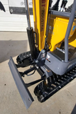 AGT MX12R mini excavator front: backfill blade and cylinder, boom swing bracket and cylinder, rubber tracks