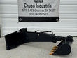 Landhonor hydraulic backhoe attachment, side view on the ground at the shop