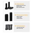 Feature graphic: hex socket head, thread detail and black oxide finish on 12.9 grade alloy steel screws