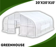 20x20x10 greenhouse graphic, white tunnel greenhouse with open walk-through door