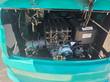 KT13R mini excavator engine bay: starter motor, air filter, and fuel tank under the hood