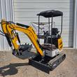 CFG XZ20R mini excavator, arm lowered with thumb-equipped bucket, canopy top, on rubber tracks