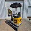 CFG-badged hood of the CFG XZ20R mini excavator, canopy top, dozer blade and rubber tracks