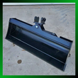 40-inch mini excavator tilting bucket, black smooth-edge bucket with hydraulic tilt cylinder and pin-on mount