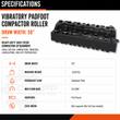 Padfoot vibratory roller spec sheet: 59-inch drum, 1,064 lbs, standard flow, 24 GPM, flat-faced couplers