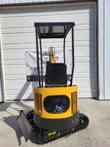 AGT H12R mini excavator rear: vented engine cover and counterweight, canopy roof, seat and rubber tracks