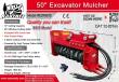 Spec sheet: Raytree 50in Excavator Mulcher REDM50S, L75 x W27 x H36.5in, 35-65 GPM, CAT 12-20 ton