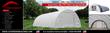 30x40x15 fabric storage building, white PVC cover with winch doors, spec banner with feature list and interior view