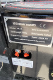 MIVA VA15 data plate behind the seat: model VA15, 1500 kg operating weight, 13.5 HP engine