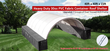 White 30 oz PVC dual truss container roof shelter, 40x40x15 ft, seven arches spanning two shipping containers