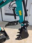 CFG H16R mini excavator boom, hydraulic thumb attachment and digging bucket, teal arm