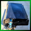 AGT box broom sweeper hood from above, curved steel shell and bolted lower skirt panel