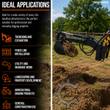 Landhonor backhoe applications graphic: trenching, fence lines, utility and drainage, landscaping, farm digging
