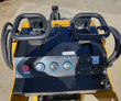 AGT MX-CRT23 control console with twin joysticks, oil temperature and hour gauges, rocker switches and a red stop button