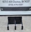 Three-shank mini skid steer ripper, curved steel shanks and mount plate, below the Chupp Industrial banner