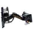 Landhonor articulating brush cutter, black boom with hydraulic hoses, cutter deck and skid steer quick-attach plate