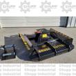 AGT 54-inch brush cutter, black deck with BRUSH CUTTER and DANGER STAY BACK lettering, twin skid shoes