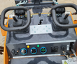 Landhero LDH-T460 control panel: fuel gauge, oil temperature, hour meter, ignition lock, throttle and twin joysticks