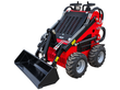Future FT323TZ wheeled mini skid steer with front bucket lowered, on white background
