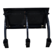 Black three-shank mini skid steer ripper, quick-attach mount plate, cross bar with hairpin pins, square boot tips