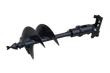 Black hydraulic auger drive with two-flight 16-inch bit, cast pilot point, shaft and twin-lug mount bracket