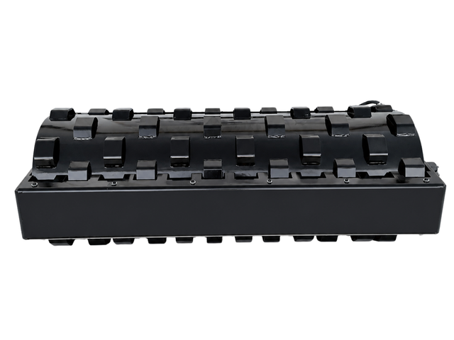 59-inch padfoot vibratory roller attachment, studio side view with hydraulic hose