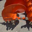 Raytree auger bit tip, orange spiral flighting with two bolt-on carbide teeth
