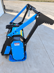 Raytree RMBD50 drum mulcher, 3/4 rear view, quick-attach arm and low-flow motor box
