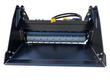 Raytree 72-inch power rake bucket, spring-tine rotor and hydraulic quick-connects