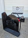 Raytree brush cutter rear guard and quick-attach pivot mount, full attachment laid out behind