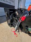Skid steer planer quick-attach plate and pivot bracket, hydraulic hoses with red dust caps