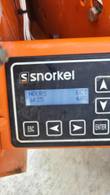 Snorkel ground control display showing the hour meter and battery charge