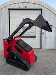 VORX NL750 mini skid steer, loader arm extended upward with the bucket tilted back